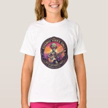 コズミックバイブスオンリー | 面白いエイリアンロックスターハーフTシャツ