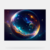 コズミックバブル銀河系ファンタジーアート アクリルサイン (正面)