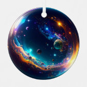 コズミックバブル銀河系ファンタジーアート メタルオーナメント (正面)