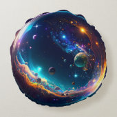コズミックバブル銀河系ファンタジーアート ラウンドクッション (裏面)