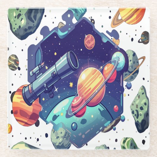 コズミックバーコースター子供へ ガラスコースター (正面)