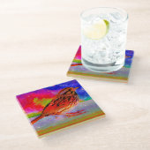 コズミックバードドリームスケーププリント» ガラスコースター (アングル)