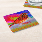 コズミックバードドリームスケーププリント» スクエアペーパーコースター (アングル)