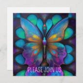 コズミックパステルバタフライ 招待状 (正面/裏面)