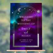 コズミックパープルティール（緑がかった色）サンムーンスターウェルカムサイン アクリルサイン (ニュートラル)