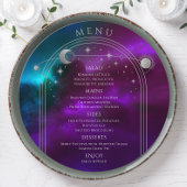 コズミックパープルティール(緑がかった色)シルバーサンムーンスターズ結婚ズ メニュー