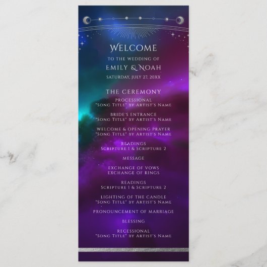 コズミックパープルティール(緑がかった色)シルバーサンムーン結婚ズ プログラム (正面)