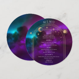 コズミックパープルティール(緑がかった色)金ゴールドサンムーンスターズ結婚ズ メニュー