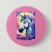 コズミックパープルユニコーンボタン 缶バッジ (正面)
