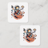 コズミックパー – Astro Guitarist Cat スクエア名刺 (正面/裏面)