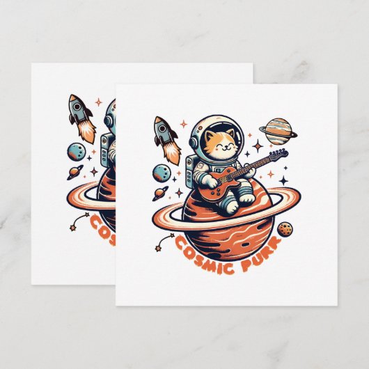 コズミックパー – Astro Guitarist Cat 招待状 (正面/裏面)