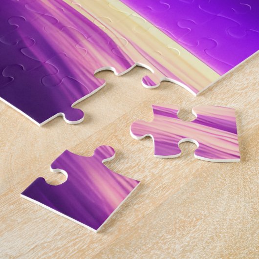 コズミックピンクとパープルアメージング魔法おもしろい銀河系 ジグソーパズル (側面)