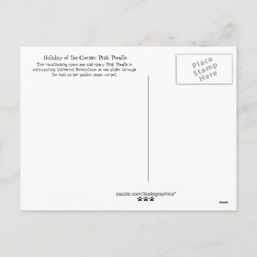 コズミックピンクプードルの祝日 シーズンポストカード (裏面)