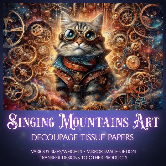コズミックファンタジースチームパンクキャットデクページ 薄葉紙