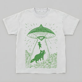 コズミックフォレスト・アライグマUFOデザインTシャツ Tシャツ