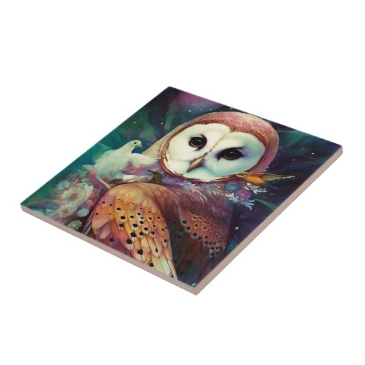 コズミックフクロウファンタジーアート タイル (側面)
