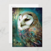 コズミックフクロウファンタジーアート ポストカード (正面/裏面)