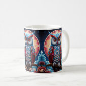 コズミックフクロウ感動的ムグ コーヒーマグカップ (正面右)