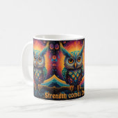 コズミックフクロウ感動的ムグ コーヒーマグカップ (正面左)