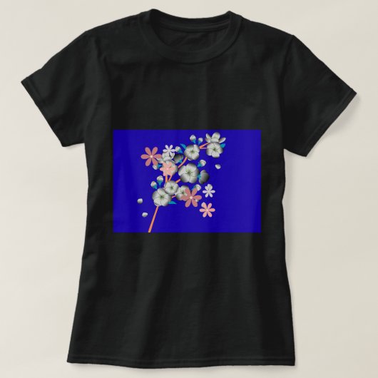 コズミックフラワーアート 銀河星雲 - エーテル Tシャツ (デザイン正面)
