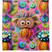 コズミックフルトリップ(幻覚体験)のようなヒッピーサイケデリックオリジナル シャワーカーテン (正面)