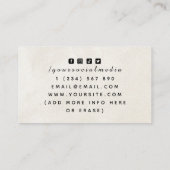 コズミックフローラガールハーバリストニュートラルベージュシンプル 名刺 (裏面)