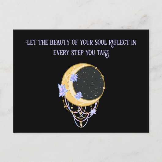 コズミックフローラムーン感動的引用文 ポストカード (正面)