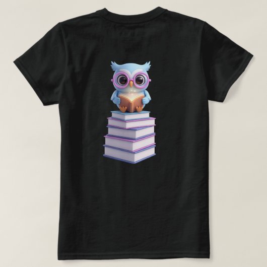 コズミックブックフクロウ Tシャツ (デザイン裏面)