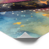 コズミックブラックキャットアートシアルキャット魔法精神 ポスター (角)