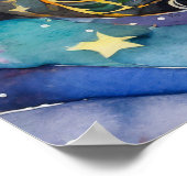 コズミックブラックキャットアートシアルキャット魔法精神 ポスター (角)