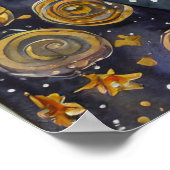 コズミックブラックキャットアートシアルキャット魔法精神 ポスター (角)