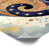 コズミックブラックキャットアートシアルキャット魔法精神 ポスター (角)