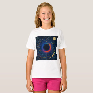 コズミックブラックホール&星座アート – 天空 Tシャツ
