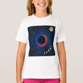 コズミックブラックホール&星座アート – 天空 Tシャツ (正面)