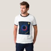 コズミックブラックホール&星座アート – 天空 Tシャツ (正面フル)