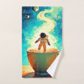 コズミックブリュー: 宇宙飛行士のコーヒーの夢 バスタオルセット (ハンドタオル)