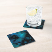 コズミックブルーフェイクマーブル スクエアペーパーコースター (インサイチュ)