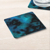 コズミックブルーフェイクマーブル スクエアペーパーコースター (アングル)