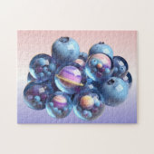 コズミックブルーベリーパステルガラス惑星 –  ジグソーパズル (横)