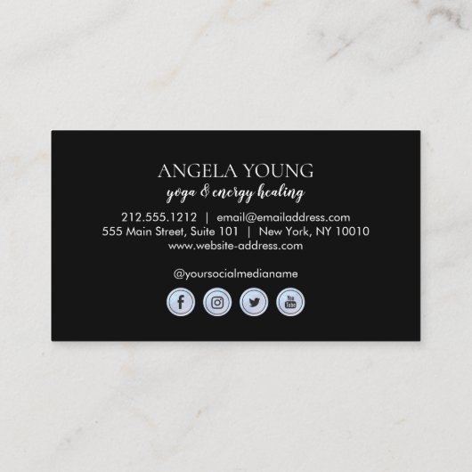 コズミックブルームーンヨガ、ライフコーチ、アストロガー 名刺 (裏面)