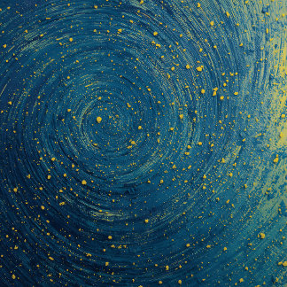 コズミックブルー&金ゴールド抽象芸術プリントヨガパンレギンス レギンス