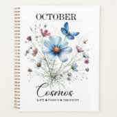 コズミックペタルズ・10月の誕生花ノートブック プランナー手帳 (正面)