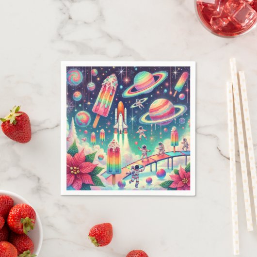 コズミックポイお洒落ンセッティアプレイグランドデコページ スタンダードカクテルナプキン (インサイチュ)