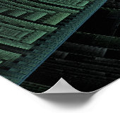 コズミックポッドグリーン抽象芸術幾何学 ポスター (角)