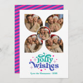 コズミックポップ・アートのレトロフォトコラージュクリスマス シーズンカード (正面/裏面)