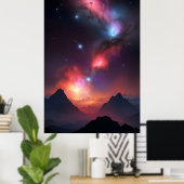 コズミックマウンテンランドスケープ ポスター (ホームオフィス)