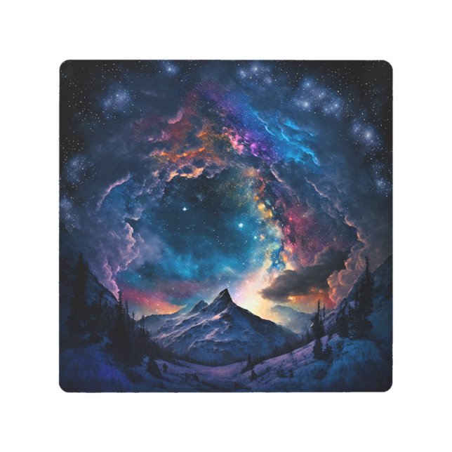 コズミックマウンテン宇宙景観 メタルプリント (正面)