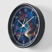 コズミックマウンテン宇宙景観 壁時計 (傾斜)