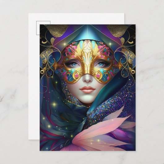 コズミックマスク女神クイーンファンタジー絵葉書 ポストカード (正面/裏面)