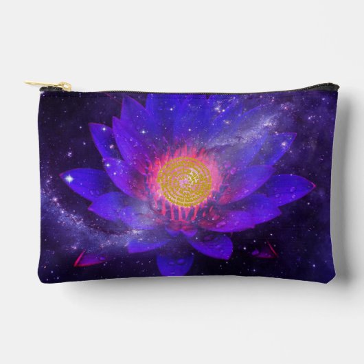 コズミックミッドナイトウォーターリリー アクセサリーポーチ (正面)